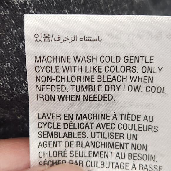 NWT I.N.C. Heathered Black Jersey Knit Beaded Long Sleeve Fleece Top Women's S - Picture 5 of 7